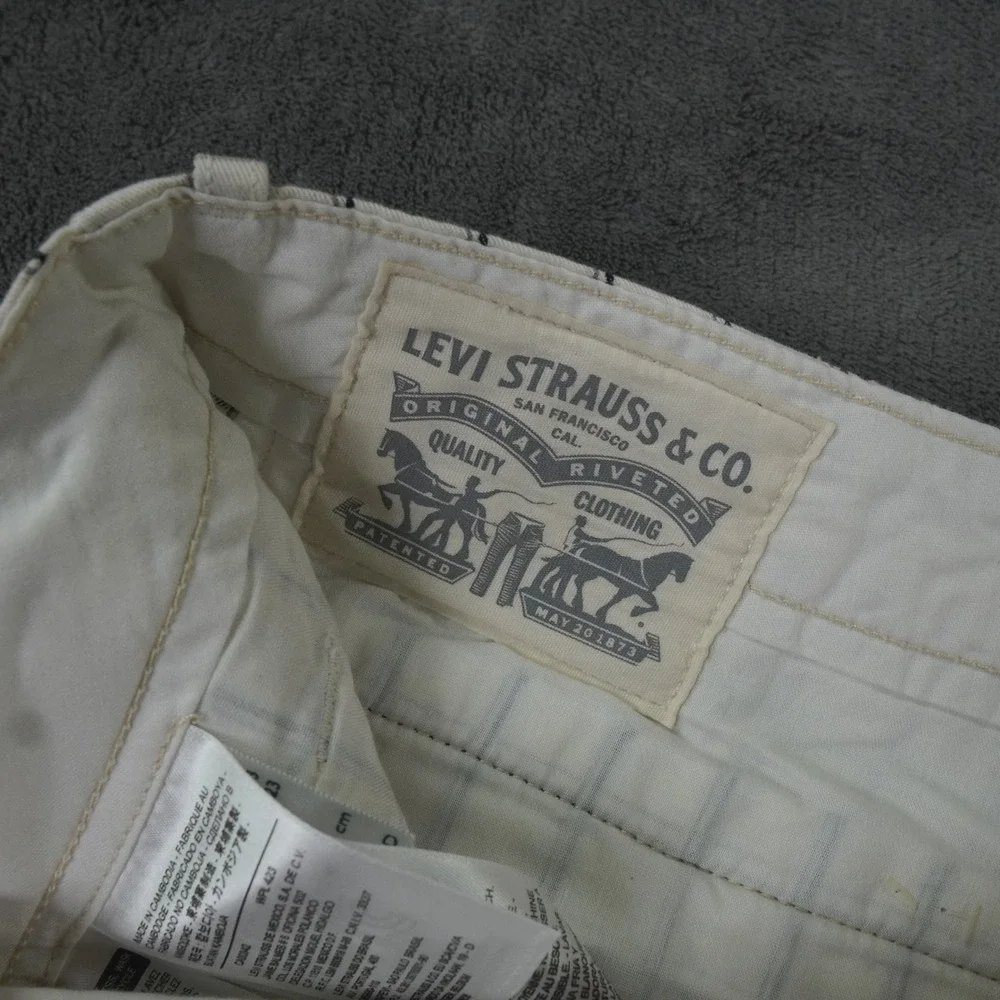 Levis Cargo Shorts Mens 38 White Black Grid Plaid Streetwear‎ Outdoor Skater